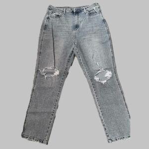 ARIZONA Women’s High-Rise Ripped Denim Straight Mom Jeans